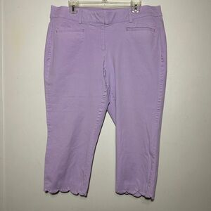 Lane Bryant The Allie Woman’s Lilac Stretch Slim Crop Pants Size 14 Casual